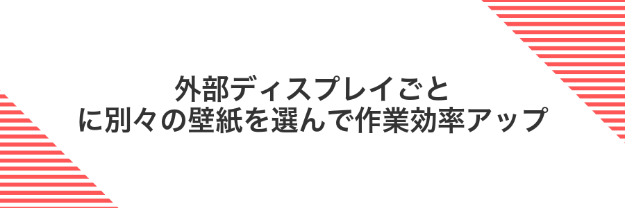 外部ディスプレイごとに別々の壁紙を選んで作業効率アップ