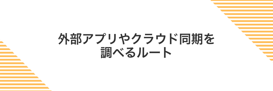 外部アプリやクラウド同期を調べるルート