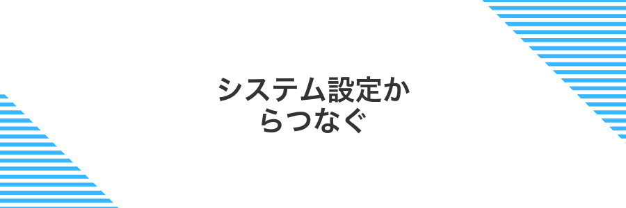 システム設定からつなぐ