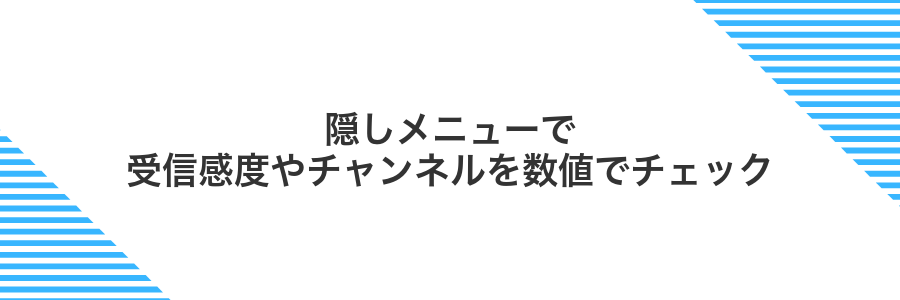 隠しメニューで受信感度やチャンネルを数値でチェック
