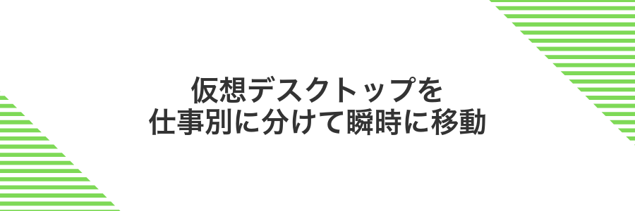 仮想デスクトップを仕事別に分けて瞬時に移動