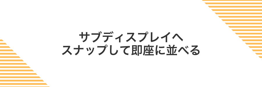 サブディスプレイへスナップして即座に並べる