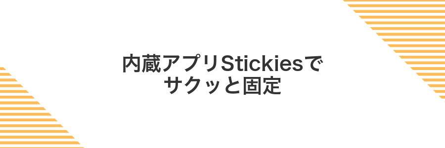 内蔵アプリStickiesでサクッと固定