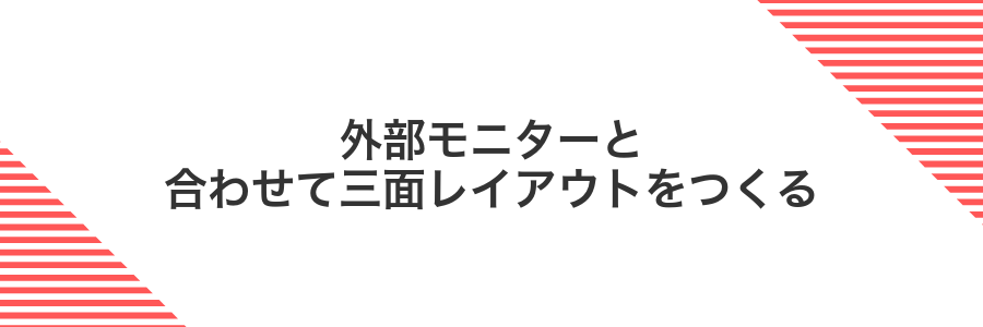 外部モニターと合わせて三面レイアウトをつくる