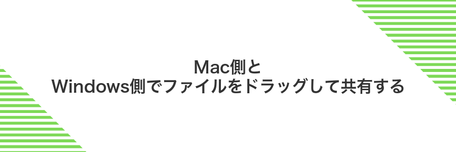 Mac側とWindows側でファイルをドラッグして共有する