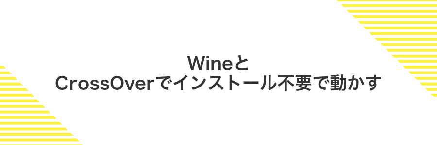 WineとCrossOverでインストール不要で動かす