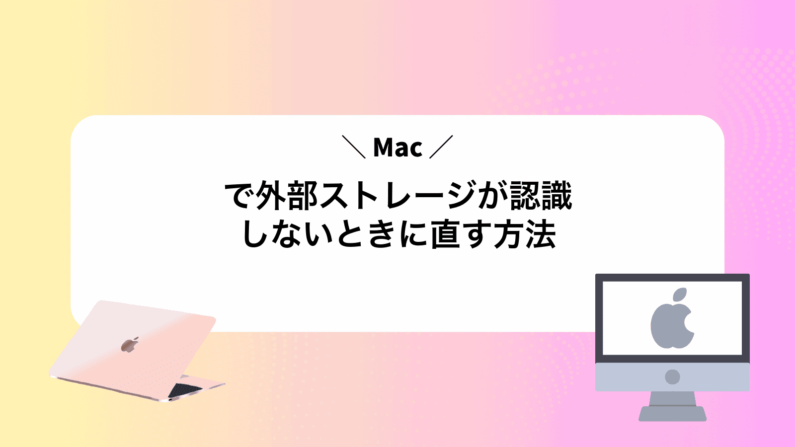 Macで外部ストレージが認識しないときに直す方法