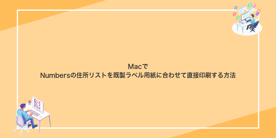MacでNumbersの住所リストを既製ラベル用紙に合わせて直接印刷する方法