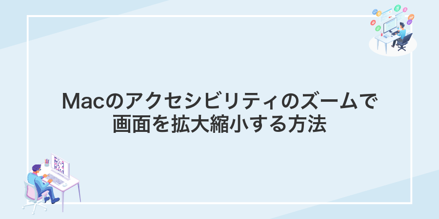 Macのアクセシビリティのズームで画面を拡大縮小する方法