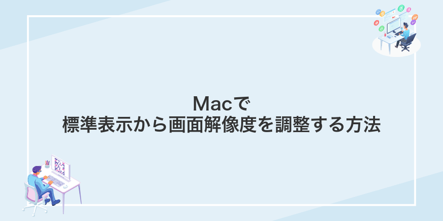 Macで標準表示から画面解像度を調整する方法