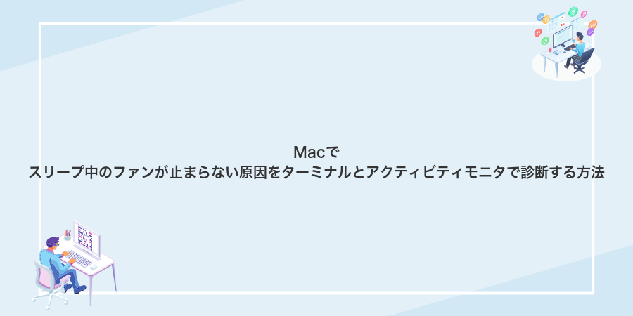 Macでスリープ中のファンが止まらない原因をターミナルとアクティビティモニタで診断する方法