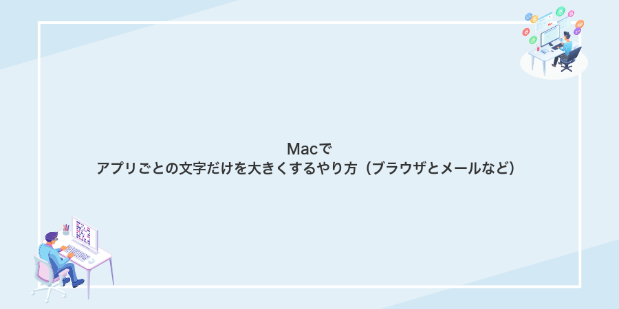 Macでアプリごとの文字だけを大きくするやり方(ブラウザとメールなど)