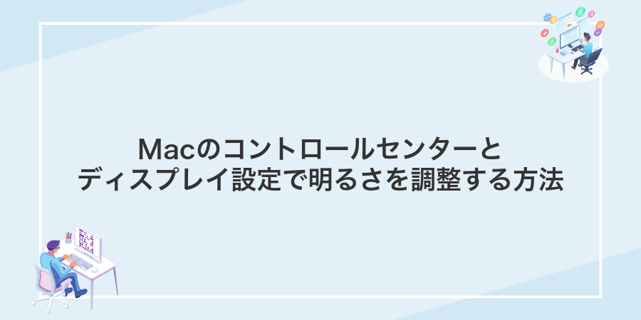 Macのコントロールセンターとディスプレイ設定で明るさを調整する方法