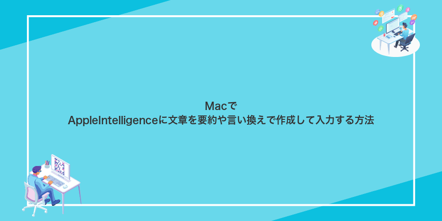 MacでAppleIntelligenceに文章を要約や言い換えで作成して入力する方法