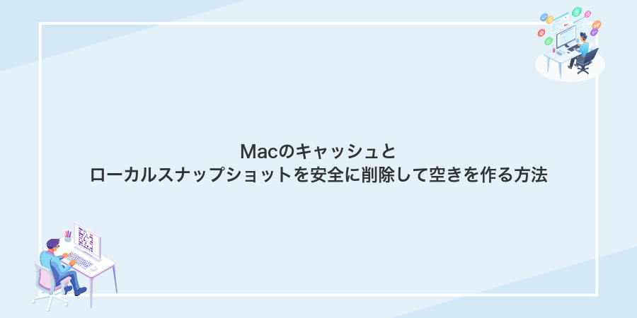 Macのキャッシュとローカルスナップショットを安全に削除して空きを作る方法
