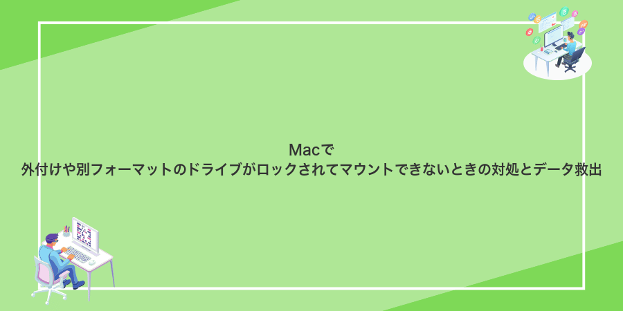 Macで外付けや別フォーマットのドライブがロックされてマウントできないときの対処とデータ救出