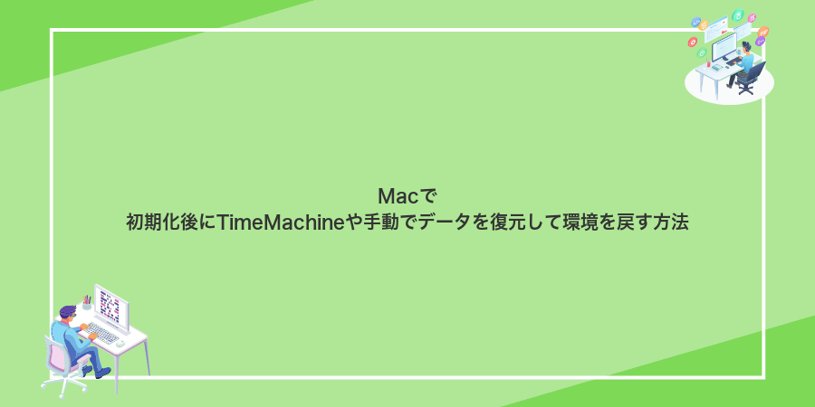 Macで初期化後にTimeMachineや手動でデータを復元して環境を戻す方法
