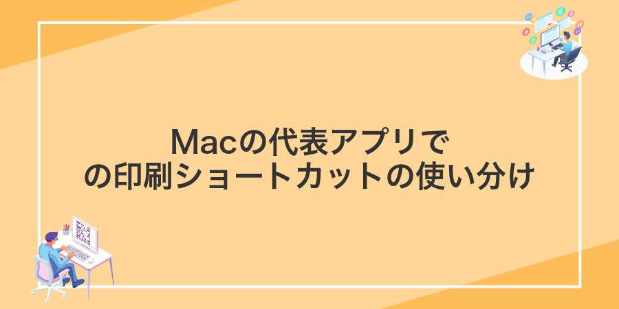 Macの代表アプリでの印刷ショートカットの使い分け
