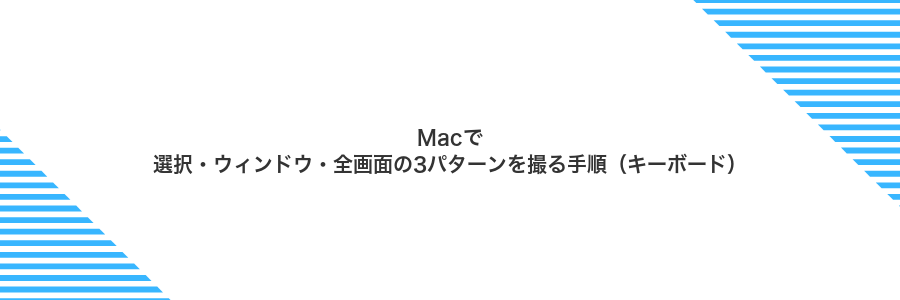 Macで選択・ウィンドウ・全画面の3パターンを撮る手順(キーボード)