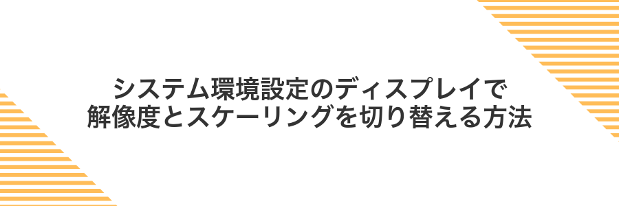 システム環境設定のディスプレイで解像度とスケーリングを切り替える方法
