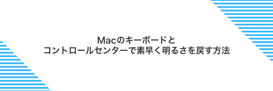 Macのキーボードとコントロールセンターで素早く明るさを戻す方法