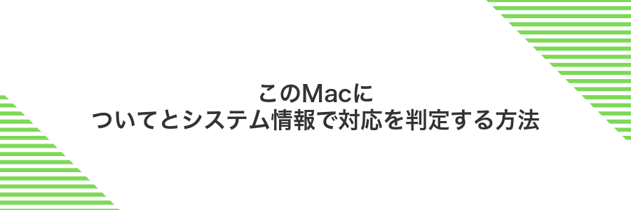 このMacについてとシステム情報で対応を判定する方法