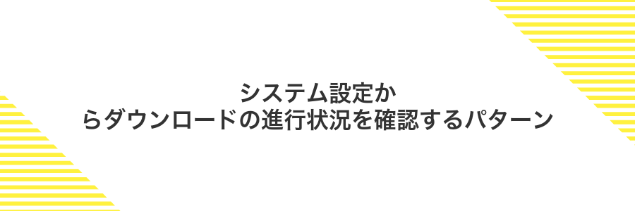 システム設定からダウンロードの進行状況を確認するパターン