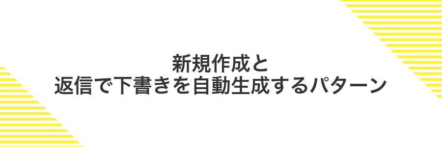 新規作成と返信で下書きを自動生成するパターン