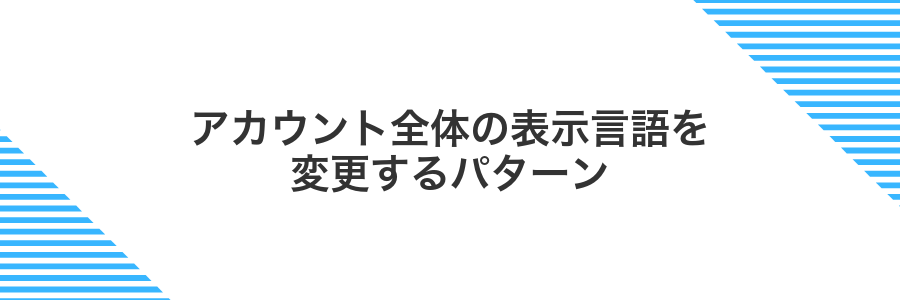 アカウント全体の表示言語を変更するパターン