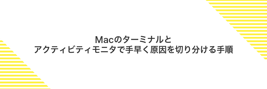Macのターミナルとアクティビティモニタで手早く原因を切り分ける手順