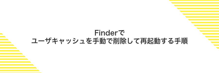 Finderでユーザキャッシュを手動で削除して再起動する手順