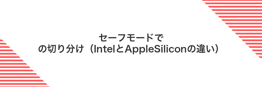 セーフモードでの切り分け（IntelとAppleSiliconの違い）