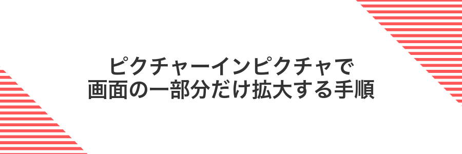 ピクチャーインピクチャで画面の一部分だけ拡大する手順