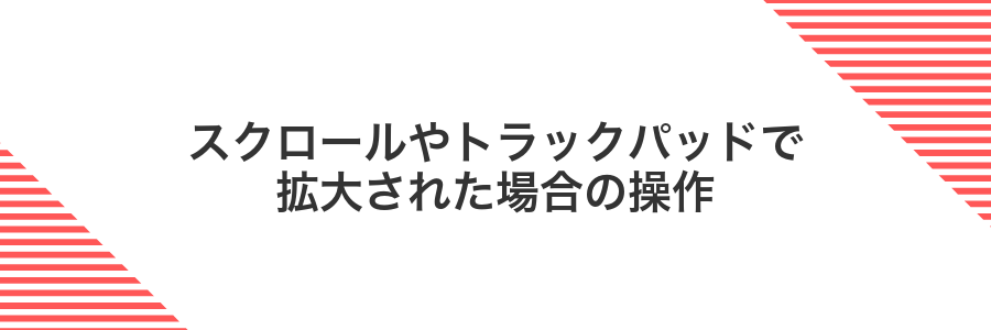 スクロールやトラックパッドで拡大された場合の操作