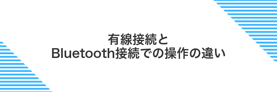 有線接続とBluetooth接続での操作の違い
