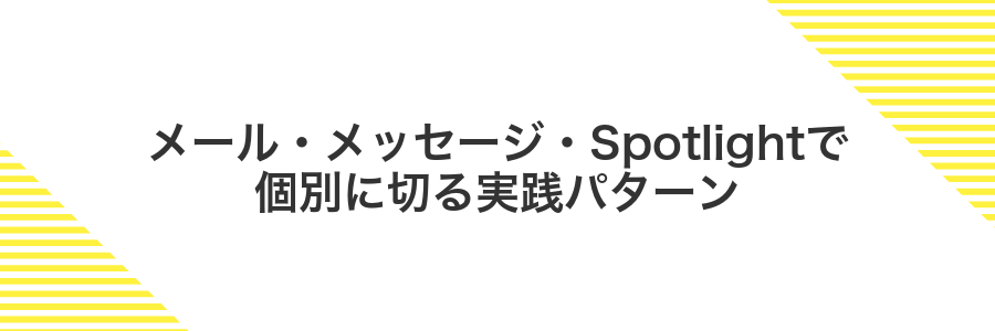 メール・メッセージ・Spotlightで個別に切る実践パターン