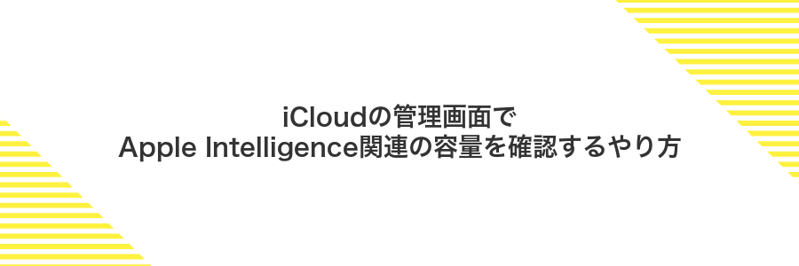 iCloudの管理画面でApple Intelligence関連の容量を確認するやり方