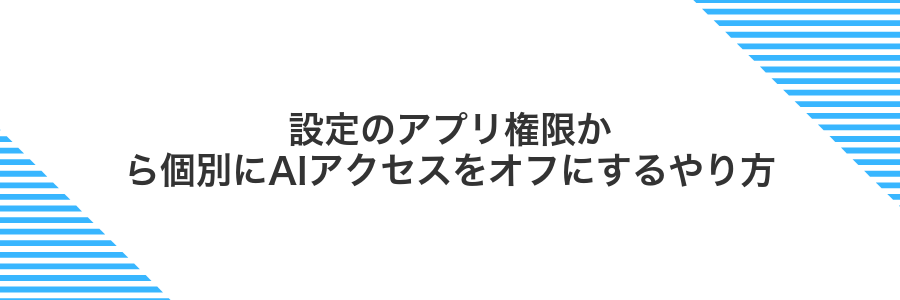 設定のアプリ権限から個別にAIアクセスをオフにするやり方
