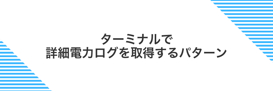 ターミナルで詳細電力ログを取得するパターン