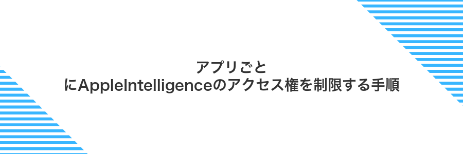 アプリごとにAppleIntelligenceのアクセス権を制限する手順