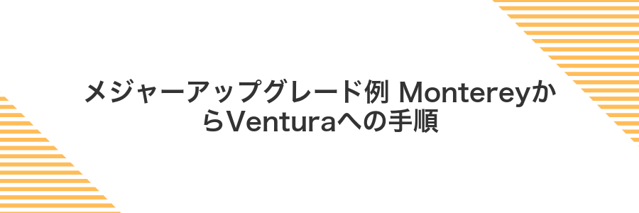 メジャーアップグレード例 MontereyからVenturaへの手順