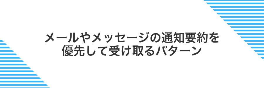 メールやメッセージの通知要約を優先して受け取るパターン