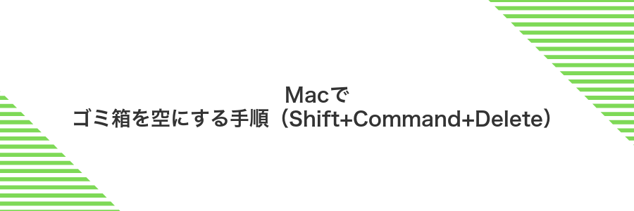 Macでゴミ箱を空にする手順（Shift+Command+Delete）