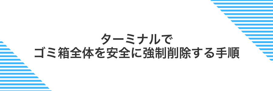ターミナルでゴミ箱全体を安全に強制削除する手順