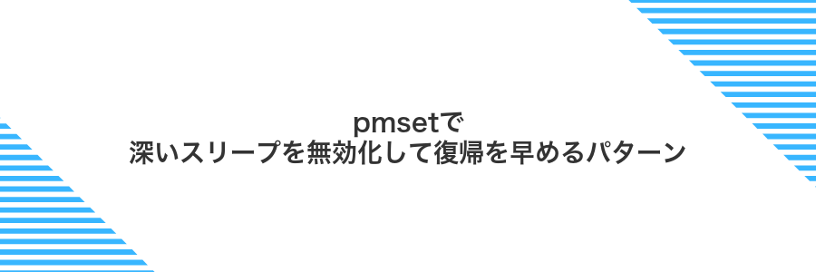 pmsetで深いスリープを無効化して復帰を早めるパターン