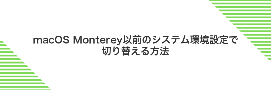 macOS Monterey以前のシステム環境設定で切り替える方法