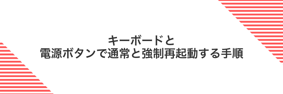 キーボードと電源ボタンで通常と強制再起動する手順