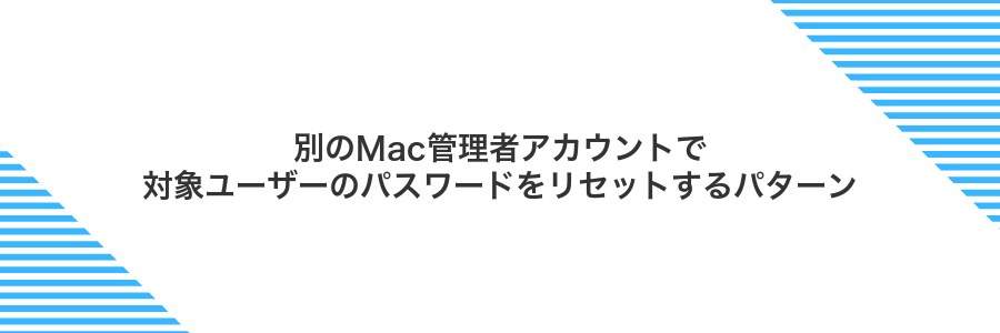 別のMac管理者アカウントで対象ユーザーのパスワードをリセットするパターン