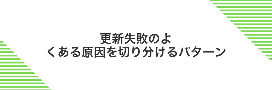 更新失敗のよくある原因を切り分けるパターン