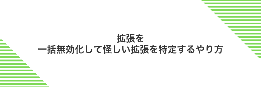 拡張を一括無効化して怪しい拡張を特定するやり方